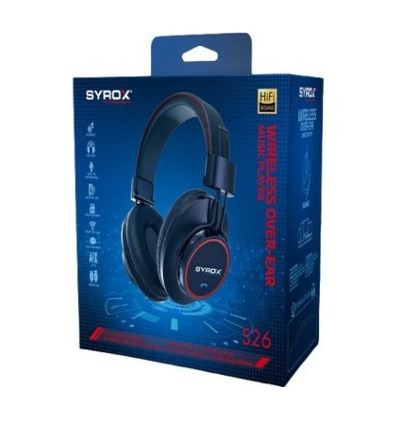 Syrox S26 Bluetooth Over-Ear Headphones with Microphone