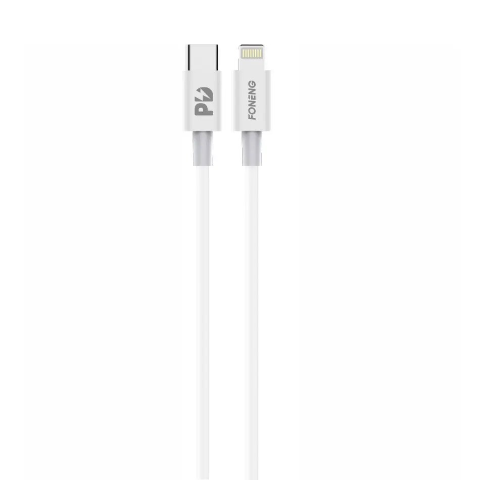 Foneng X31 USB-C to Lightning PD 18W Cable, 1 m, White