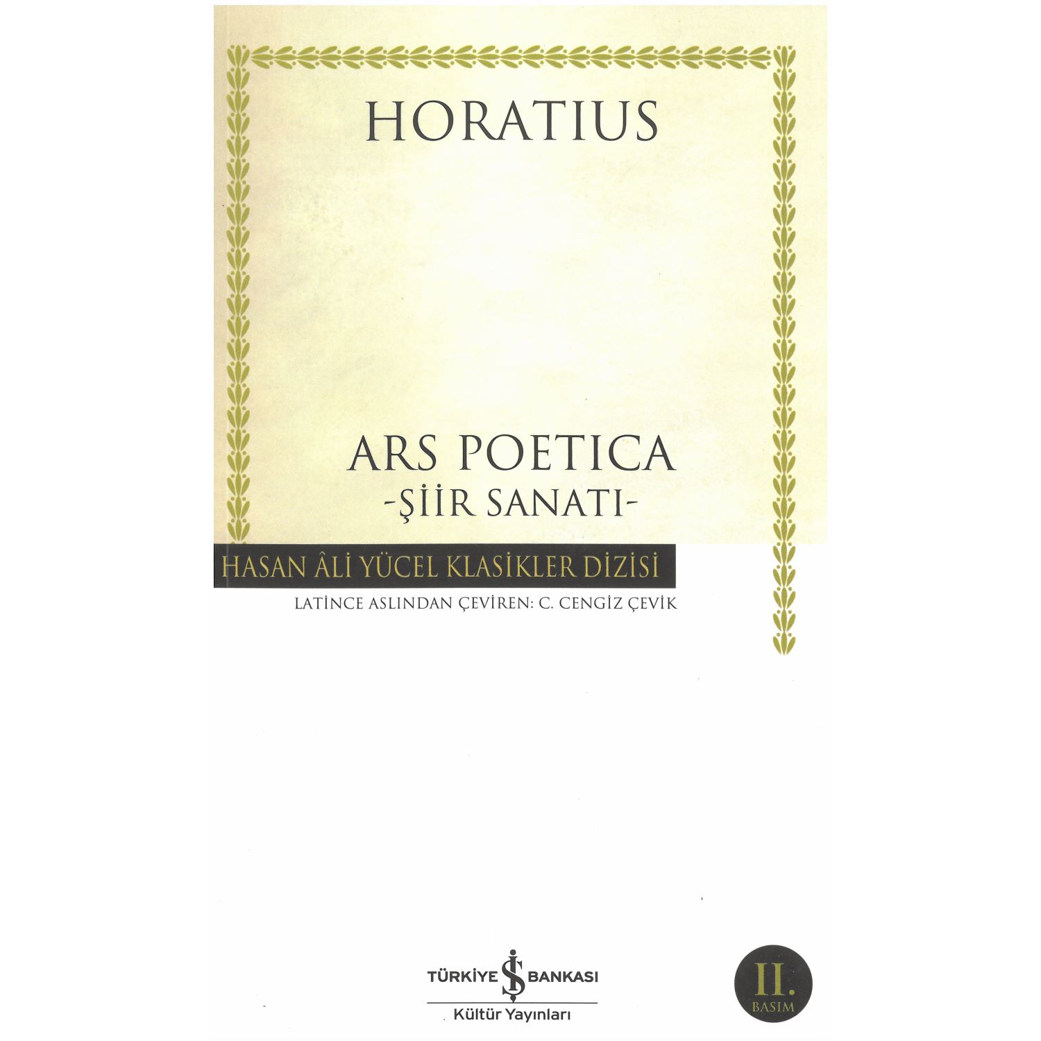 İş Bankası Kültür Yayınları Ars Poetica - The Art of Poetry Book