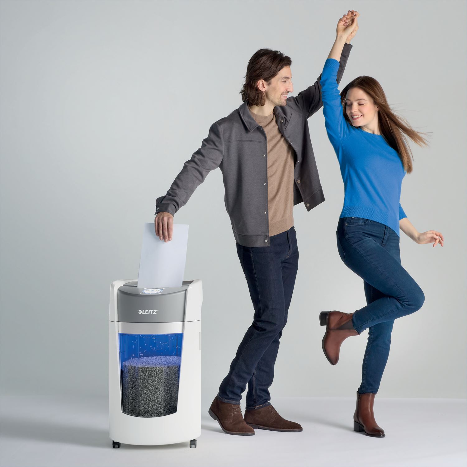 Leitz IQ OptiMax Small Office 350 Micro-Cut Paper Shredder P5 22L - White