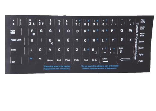 Addison 300162 Türkçe F Siyah Klavye Stiker