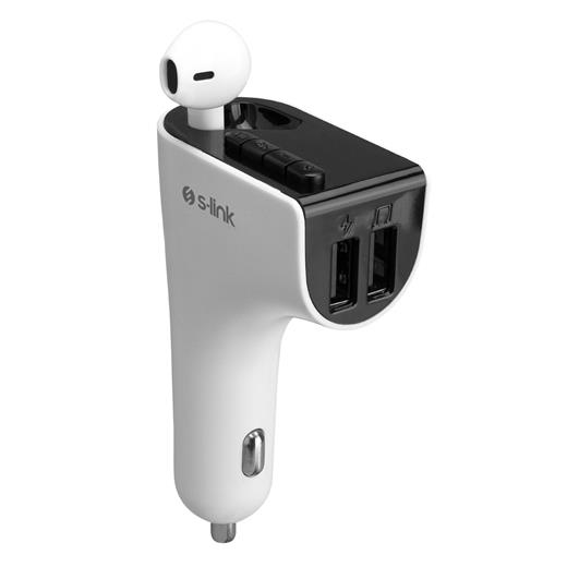 S-link SL-BT245 5V 3.1A 5V 1A Bluetooth Kulaklık ve TF+USB Fm Transmitter