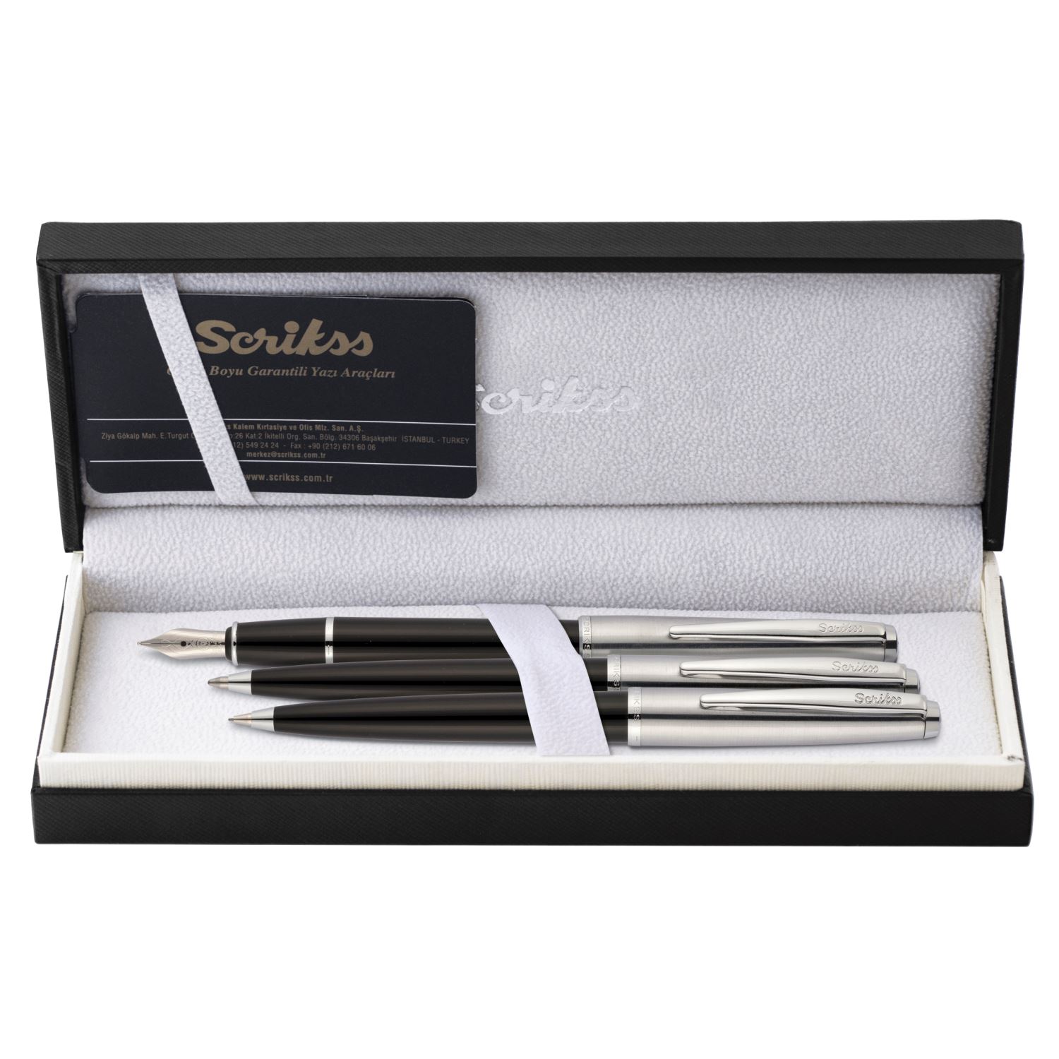Scrikss 78 Metropolis Siyah 3'lü Kalem Seti