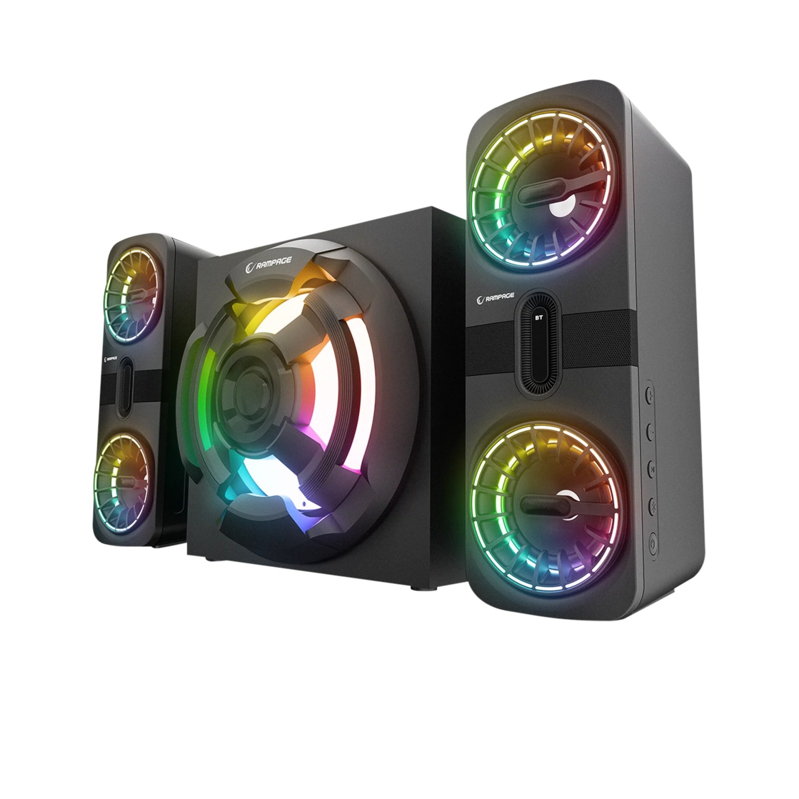 Rampage RMS-311 SHARD 2+1 80W Black RGB Speaker System