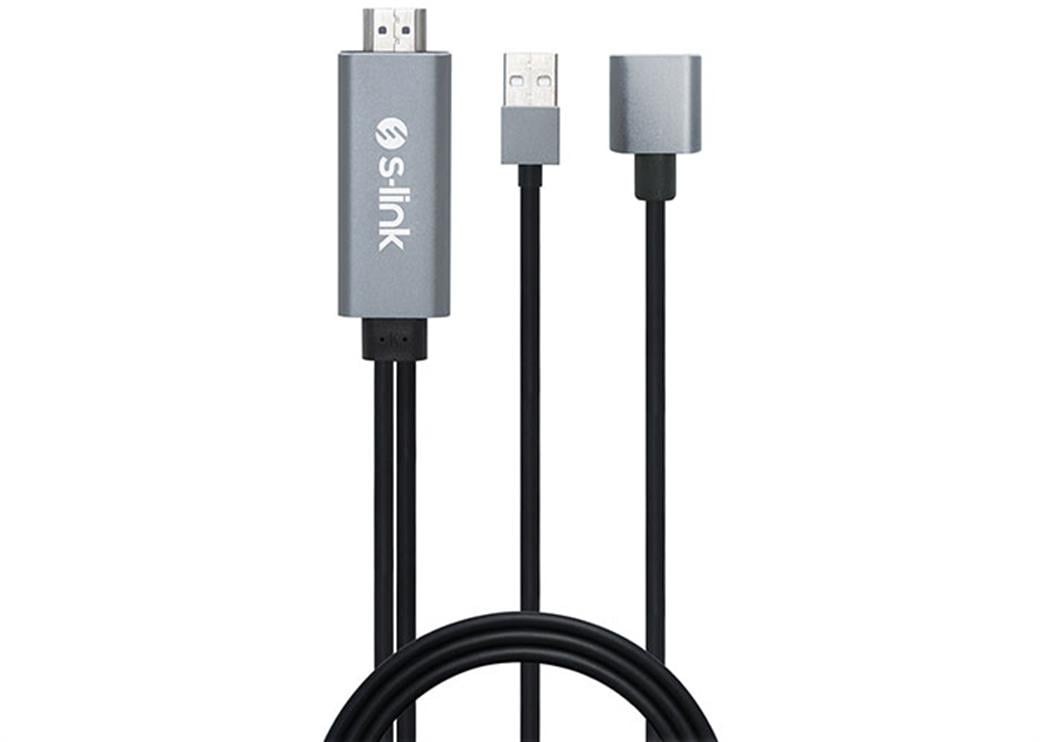 S-Link SL-IPH25 HDMI to USB-F Mobile Phone Display Adapter Cable, 2 m