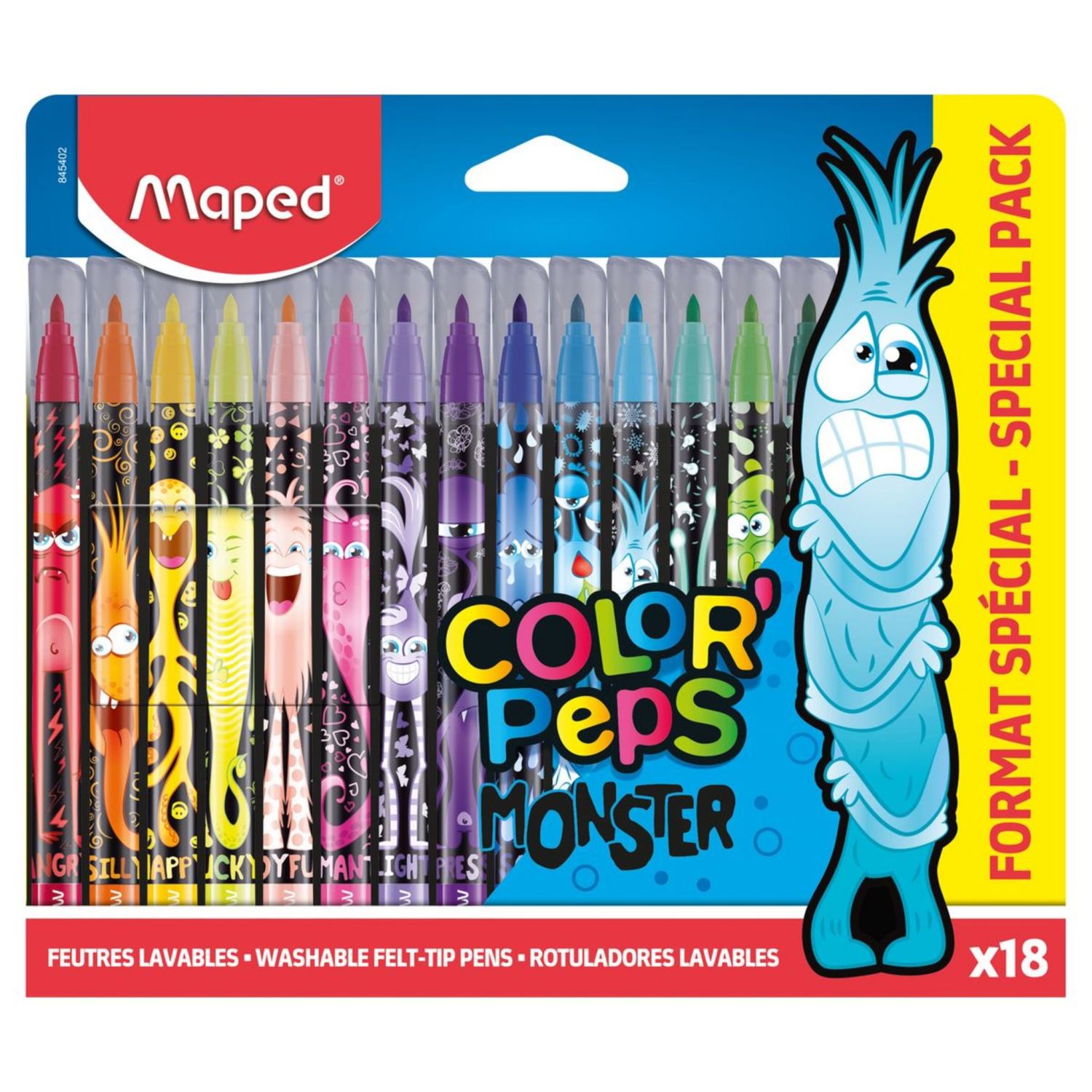 Maped Color'Peps Monster Keçeli Kalem Boya 18 Renk