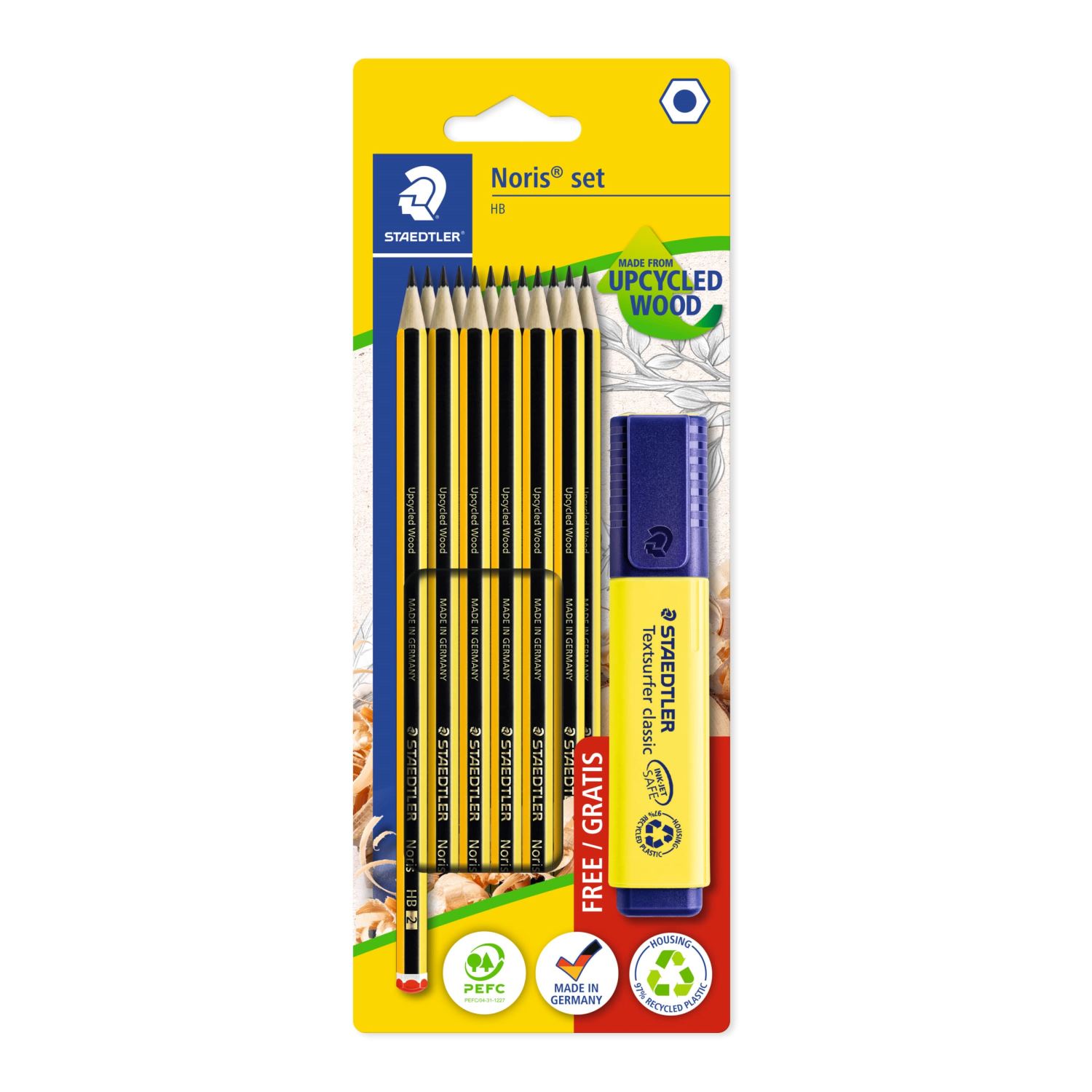 Staedtler Noris Special Pack: набор карандашей и текстовыделитель