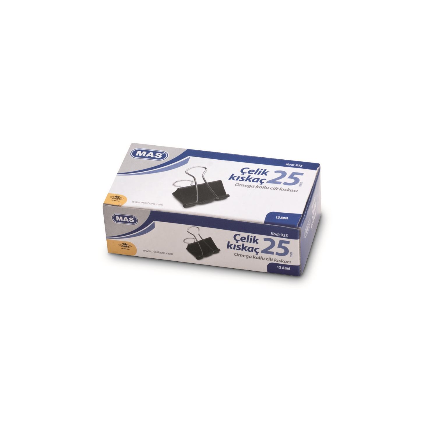 Mas Omega Steel Binder Clip 25 mm Black, 925