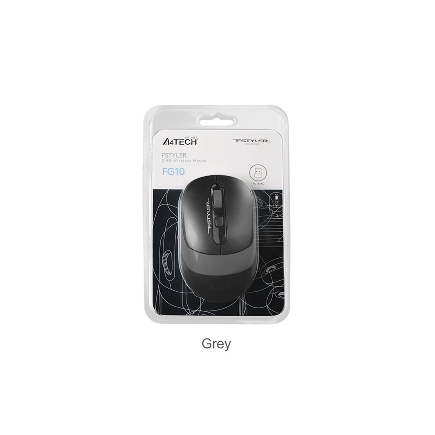 A4TECH FG10 Wireless Optical Mouse – Grey
