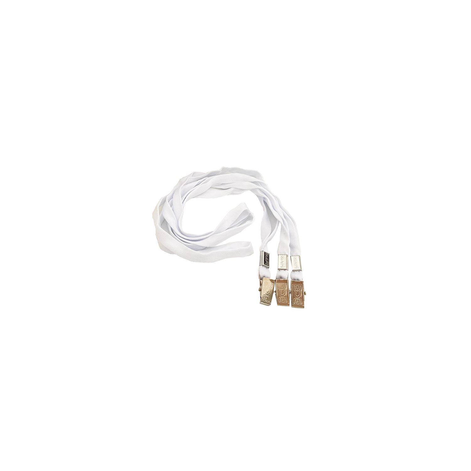 Eraysan 9103000 White Polyester Woven ID Badge Lanyard, 10-Pack