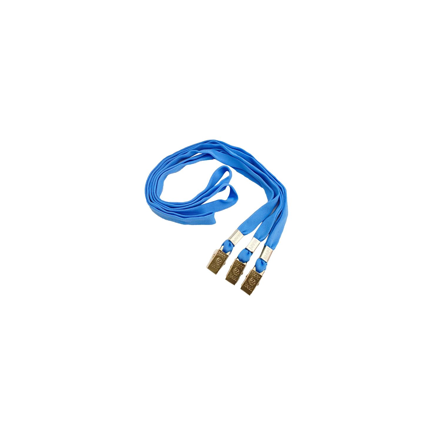 Eraysan 9103004 Blue Woven Polyester ID Badge Lanyard with Metal Clip, 10-Pack