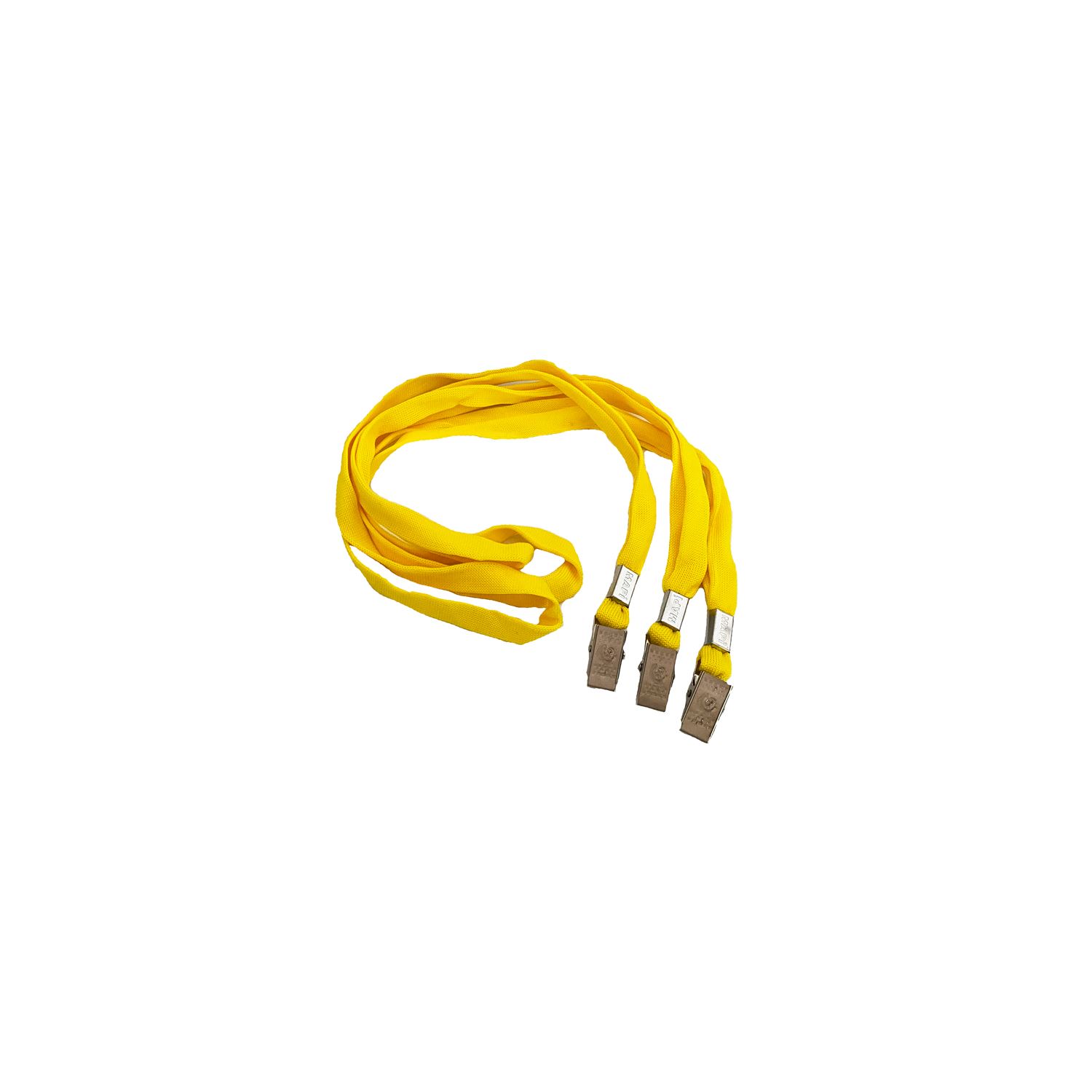Eraysan 9103006 Yellow Polyester Woven Badge Lanyard with Metal Clip, 10 Pack