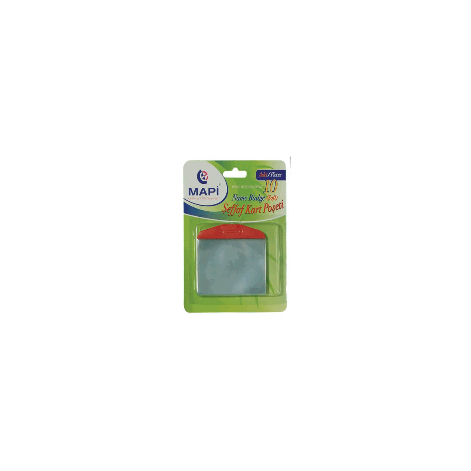 Eraysan 9101103 Oval Red PVC ID Badge Holder, 10-Pack