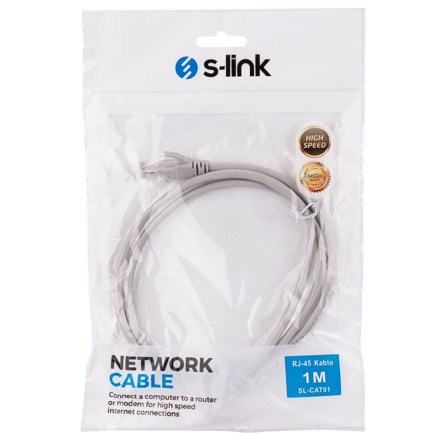 S-Link SL-CAT01 1 m Grey RJ-45 Ethernet Cable