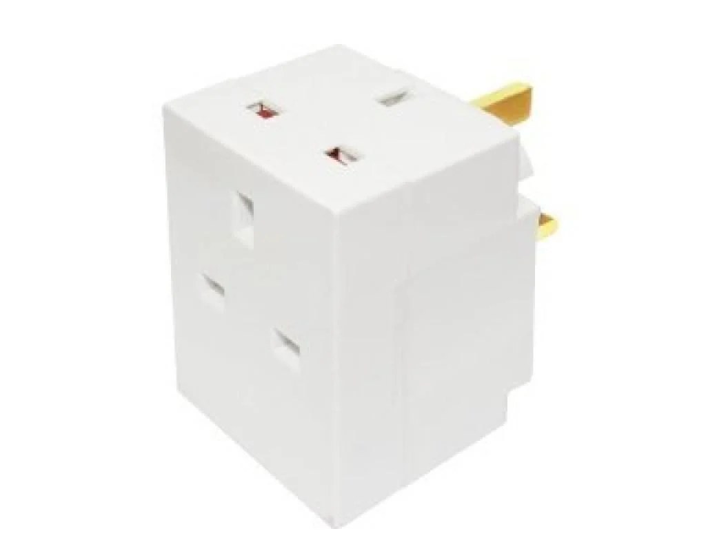 Omega 21100 13A Fused UK 2-Way Socket Adapter