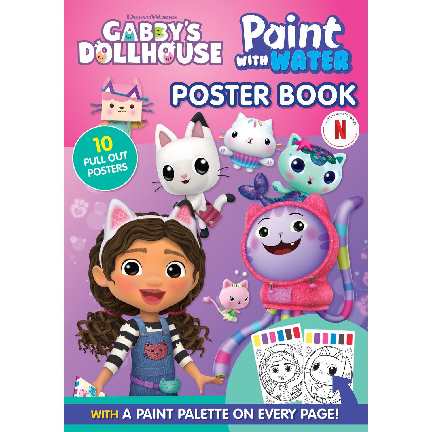 Alligator Products Gabby's Dollhouse Sulu Boya Poster Kitabı 10 Poster