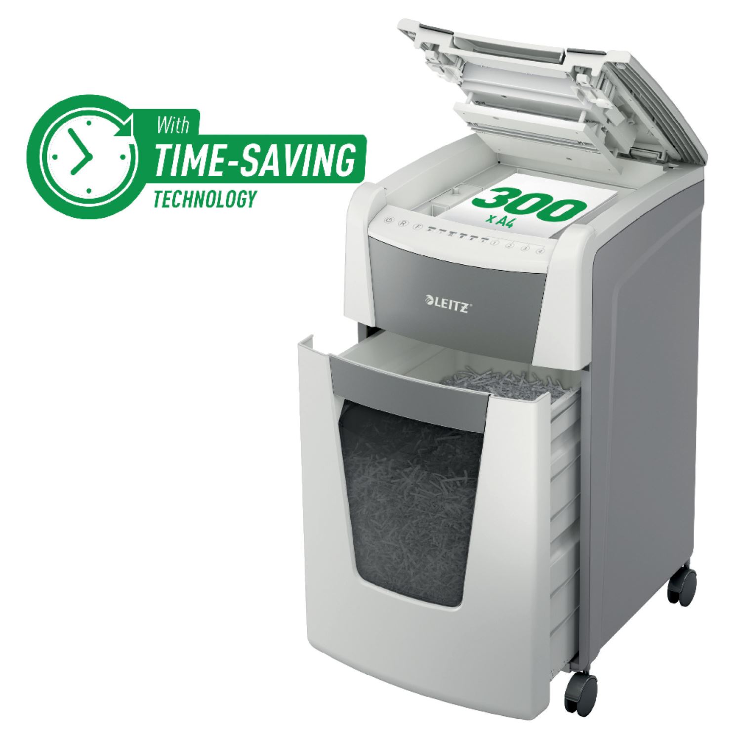 Leitz 80160000 — шредер с микрорезкой, ёмкость 300 листов