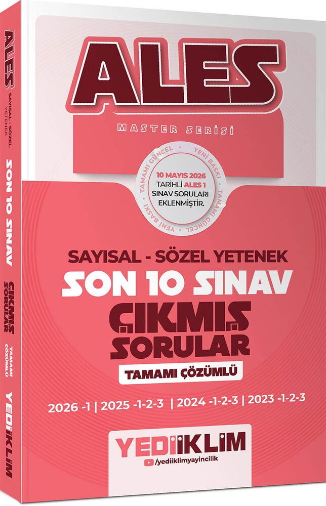 ALES Master Serisi Sayısal Sözel Yetenek Çözümlü 10 Çıkmış Sınav