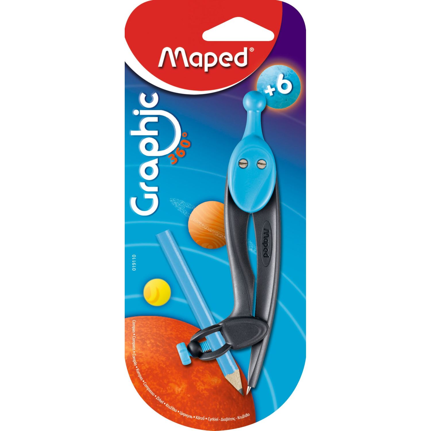 Maped Graphic 019110 — синий циркуль с держателем для карандаша