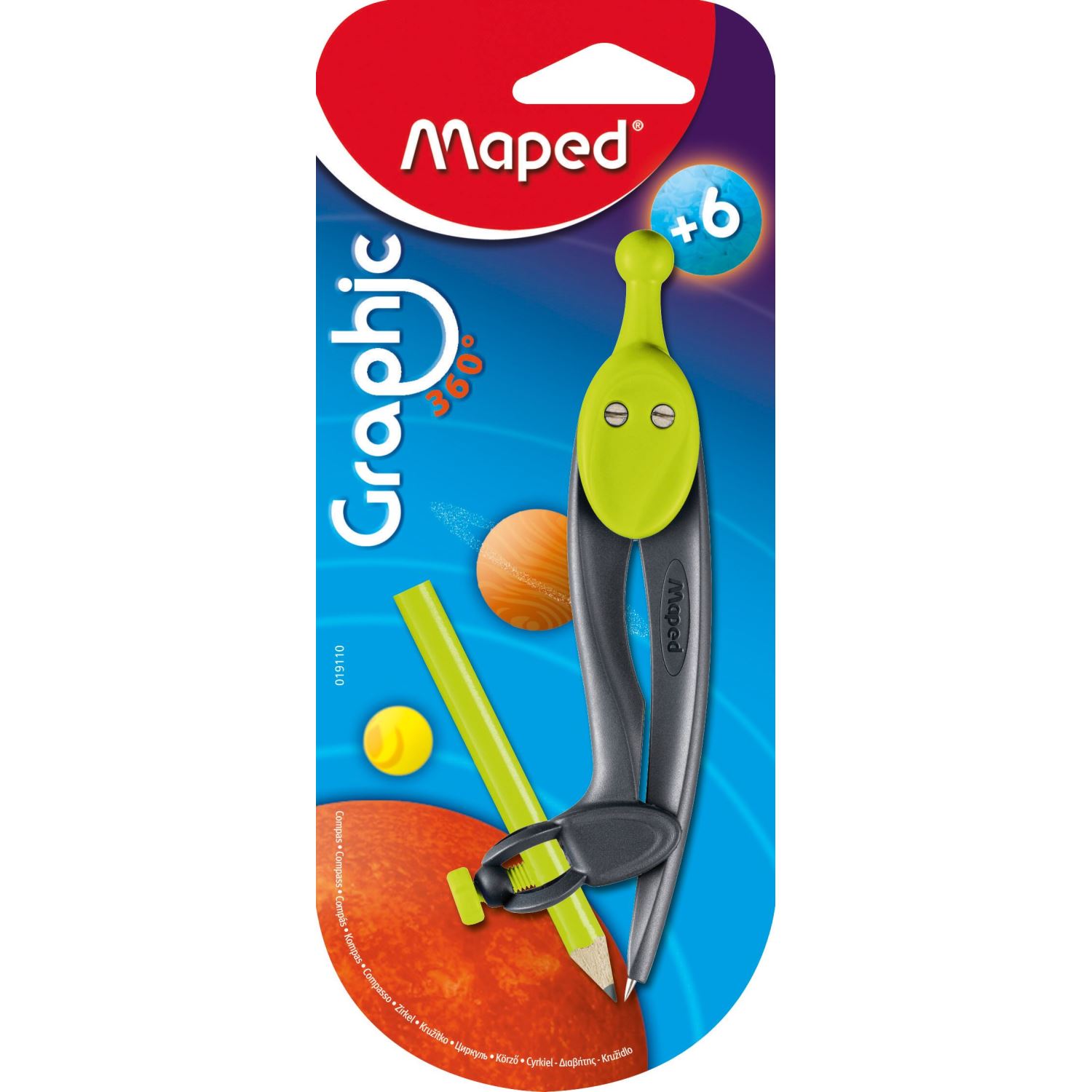 Maped Graphic 019110-3 Green Pencil-Holding Compass