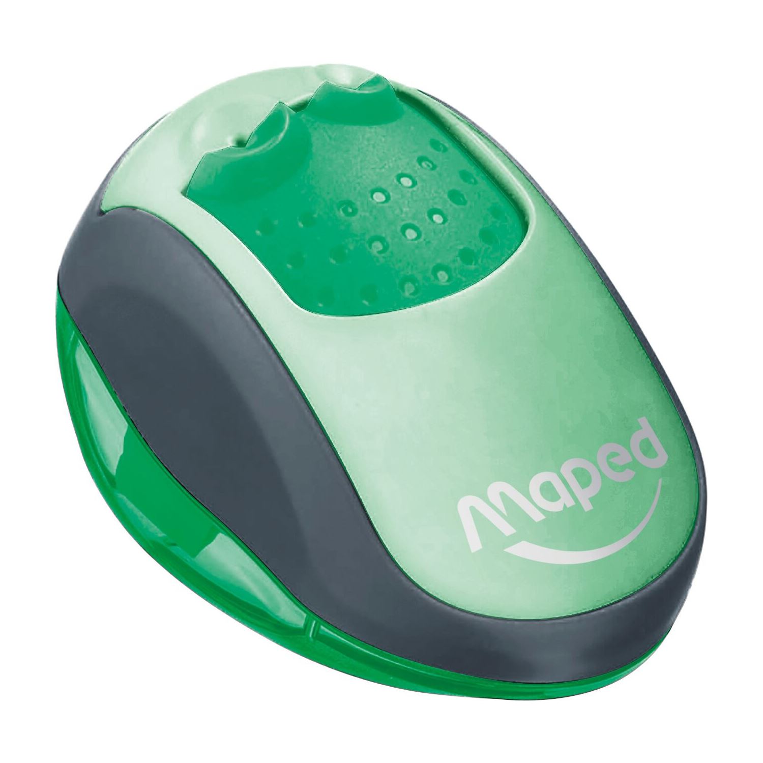 Maped Clean 030211-3 Double-Compartment Pencil Sharpener, Green