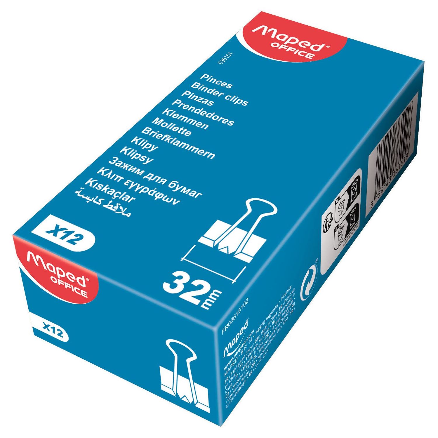 Maped 12'li Metal Binder Kıskaç 32mm