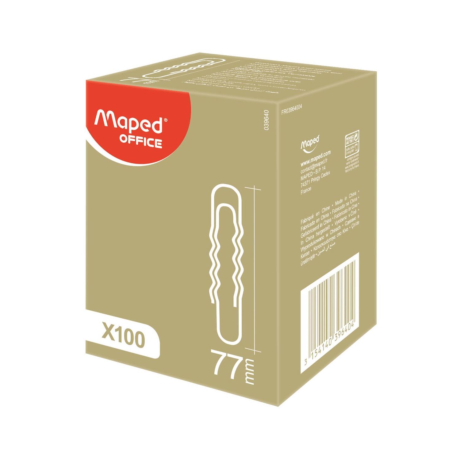 Maped Nikel Ataş Kutusu 100 Adet 77mm