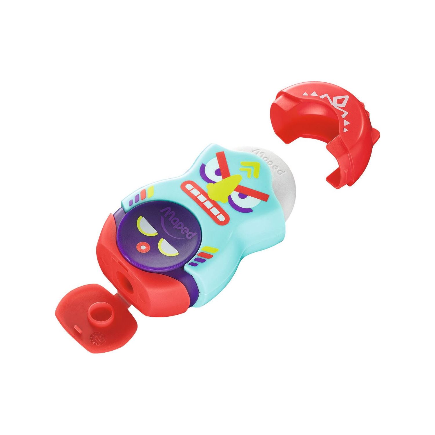 Maped Loopy Fancy Pencil Sharpener with Eraser, Turquoise