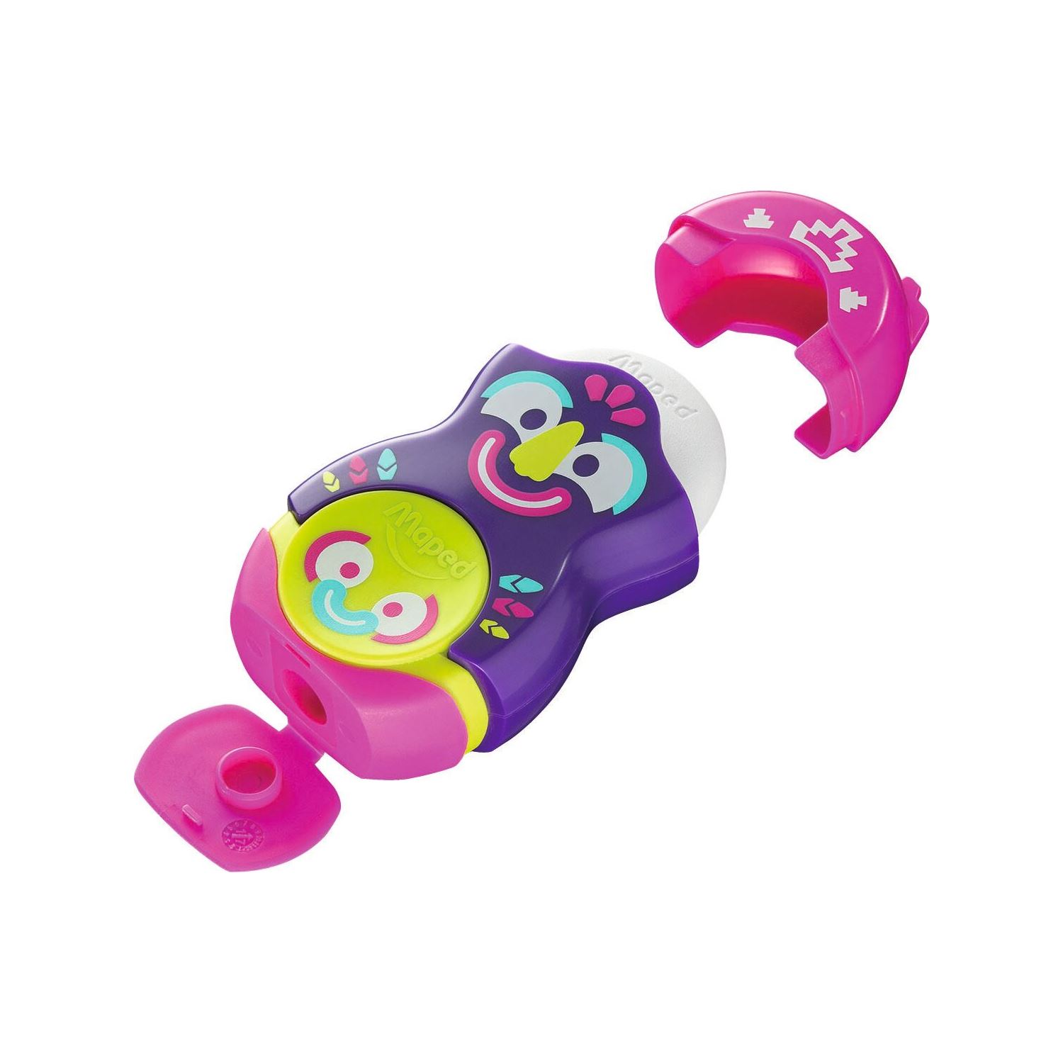 Maped Loopy Fancy Pencil Sharpener with Eraser, Purple