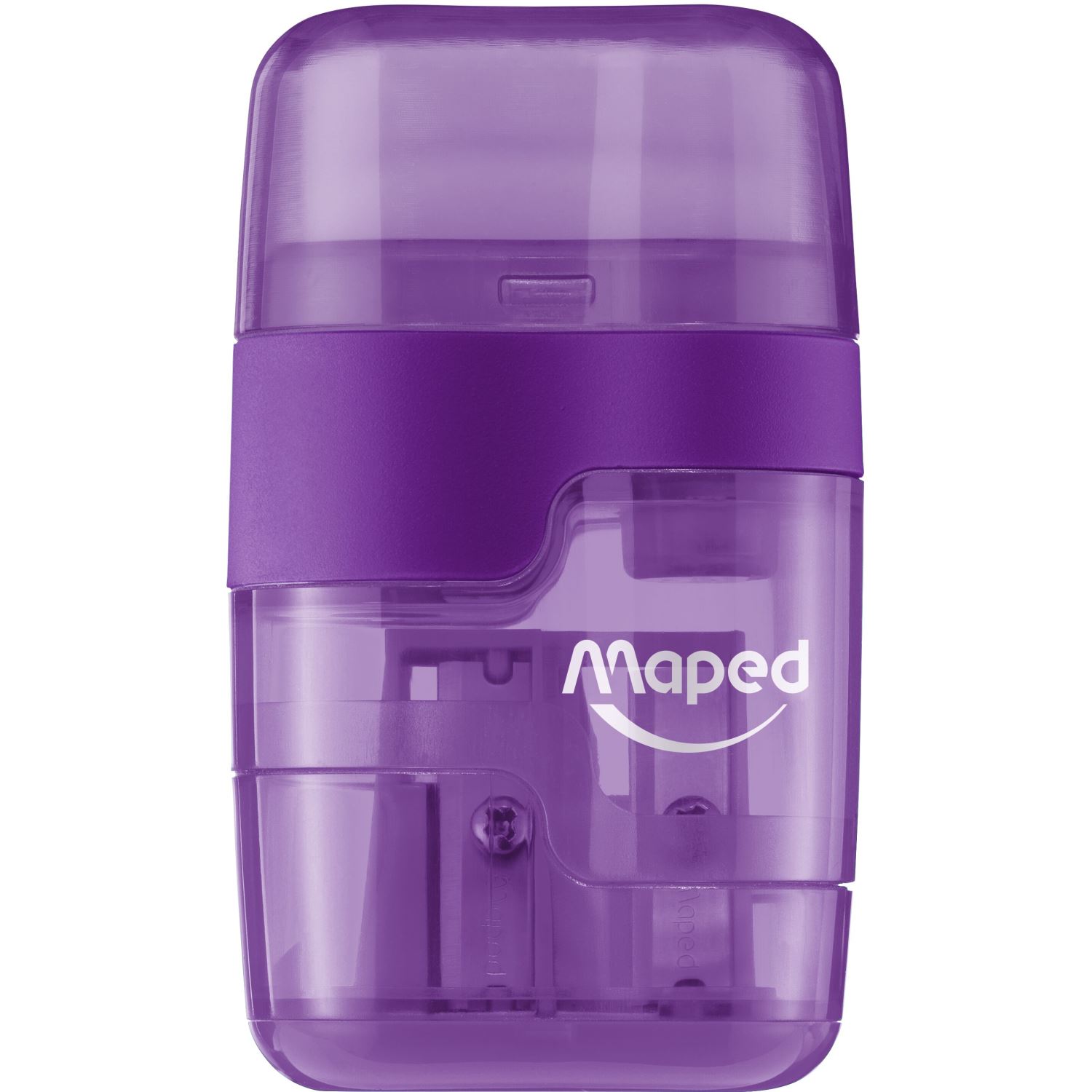 Maped Connect 049211-2 Purple Pencil Sharpener with Eraser and Dual Compartments