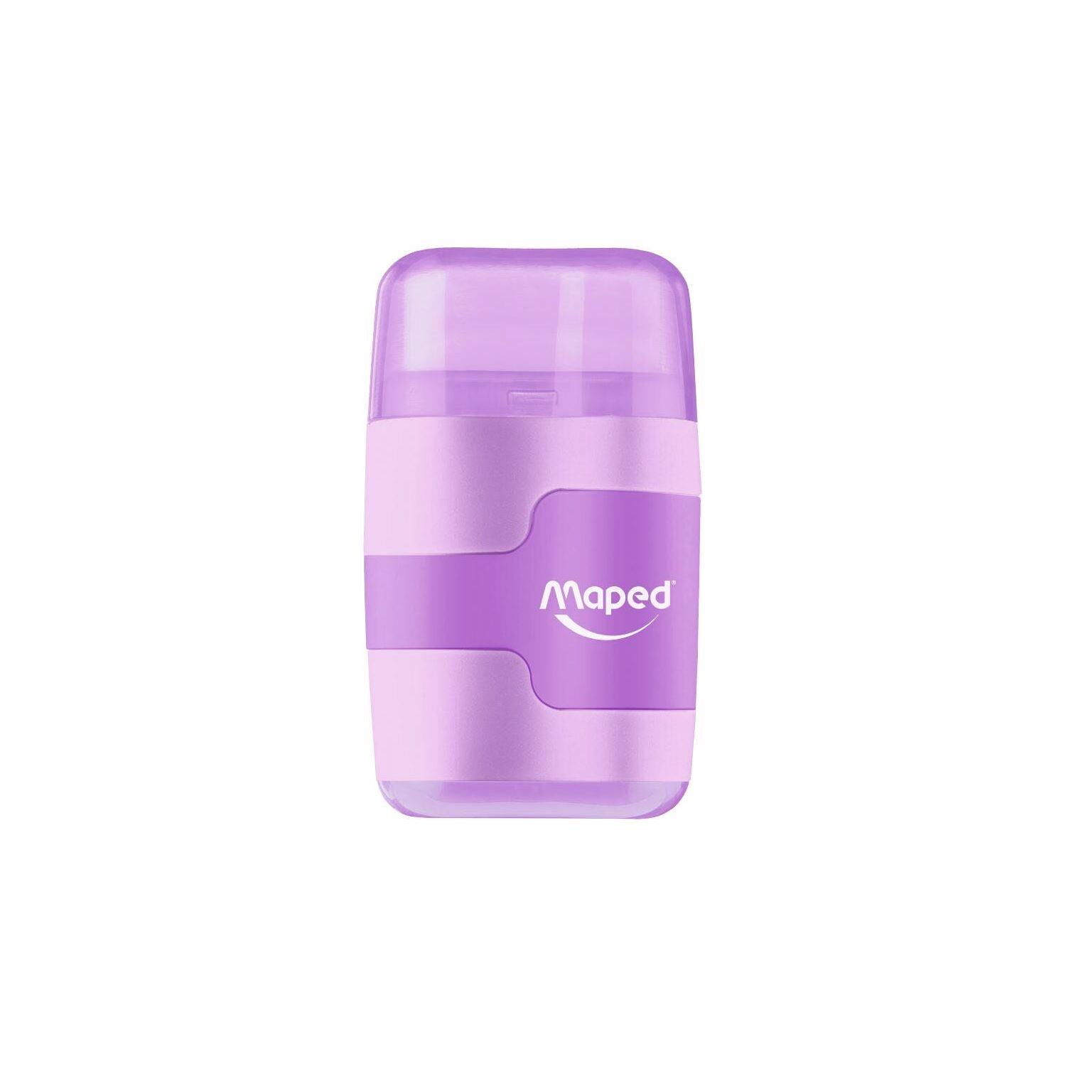 Maped Connect Pastel 049231-3: фиолетовая точилка с двумя отверстиями и ластиком