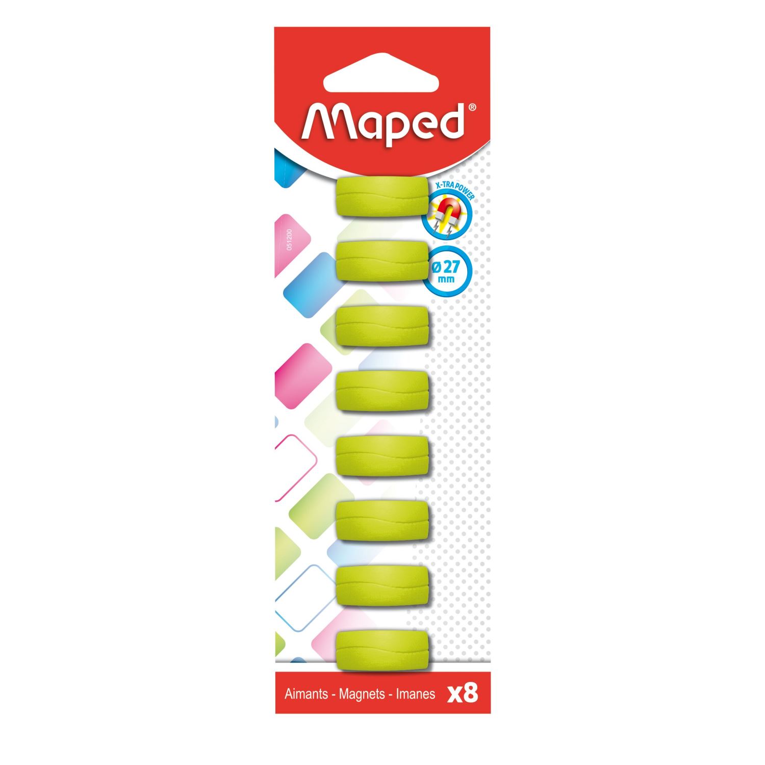 Maped 051200-2, 8 зелёных магнитов, 27 мм