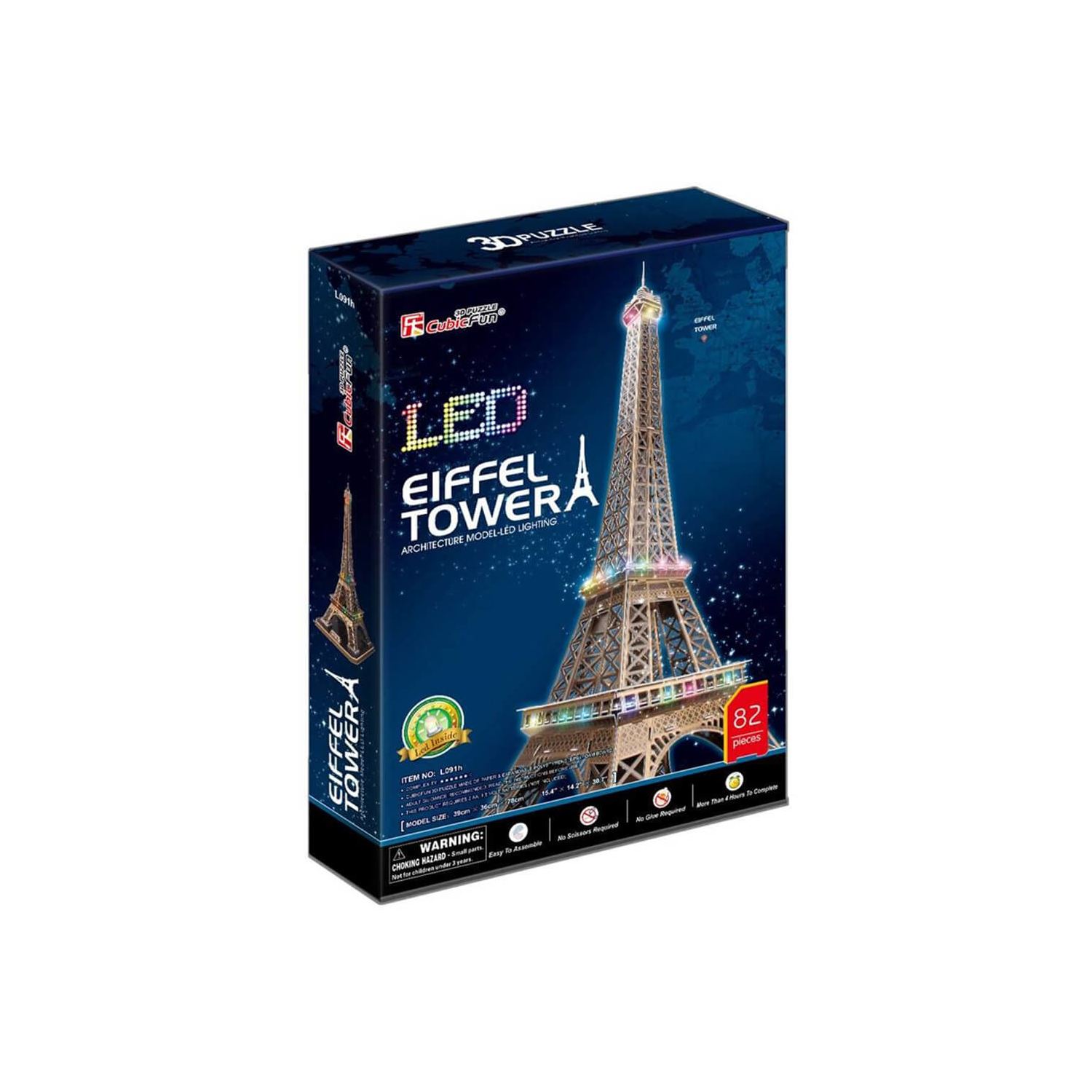 Cubic Fun 3D Puzzle Eiffel Kulesi Fransa Led Işıklı L091H