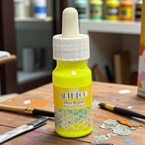 Artdeco Ebru Boyası 30 ml Neon Sarı