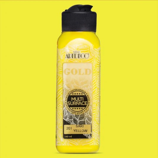 Artdeco Gold Multi-Surface Acrylic Paint 140 ml Taxi Yellow