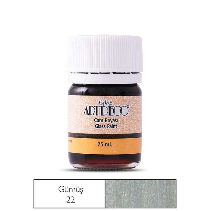 Artdeco Cam Boyası 25 ml Metalik Gümüş