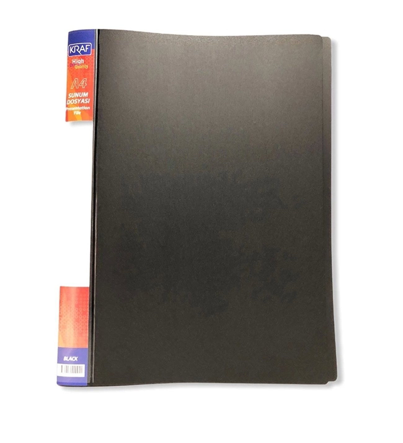 Kraf F10AK Black 10-Pocket Presentation Folder
