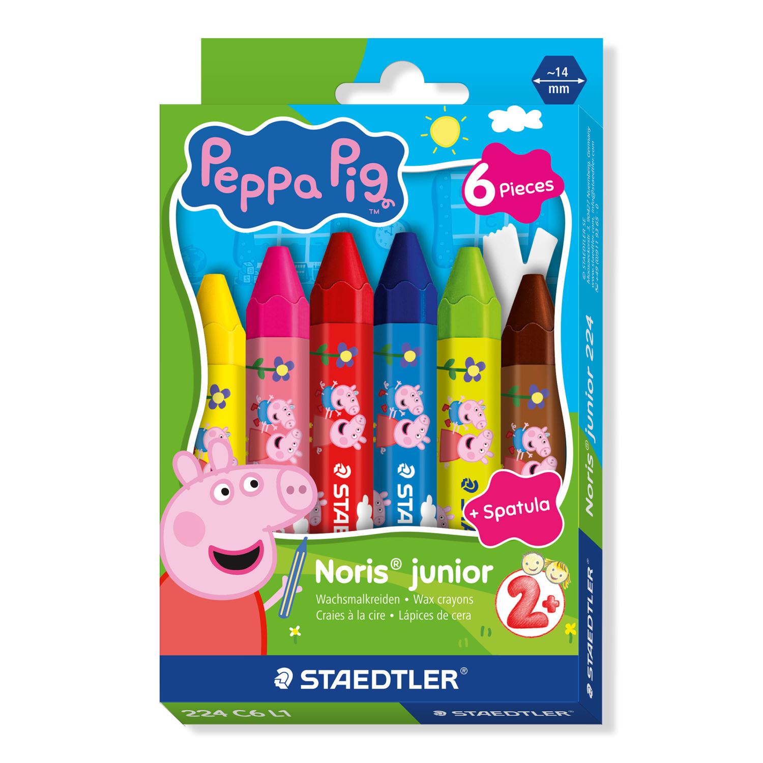 Staedtler Noris® junior 224 Peppa Design Crayons, 6 Colours