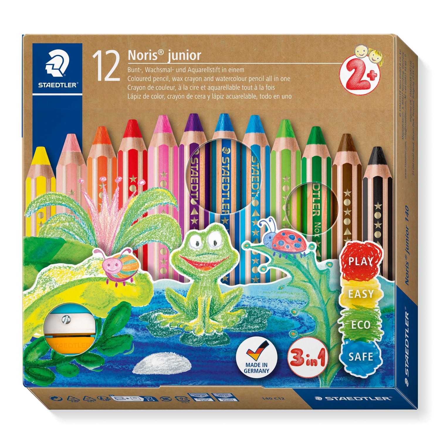 Staedtler Noris junior® 140 – 3’ü 1 Arada Boya Kalemi 12 Renk