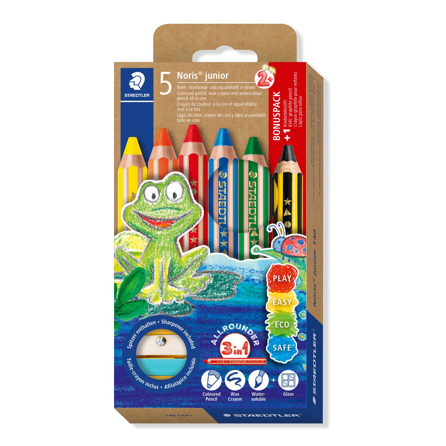 Staedtler Noris junior® 140 – 3’ü 1 Arada Çocuk Boya Kalemi 5+1 Kurşun Kalemli Promosyon Paketi