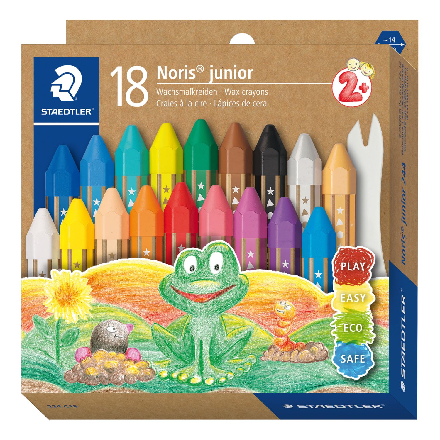 Staedtler Noris® junior 224 – 18-Colour Wax Crayons