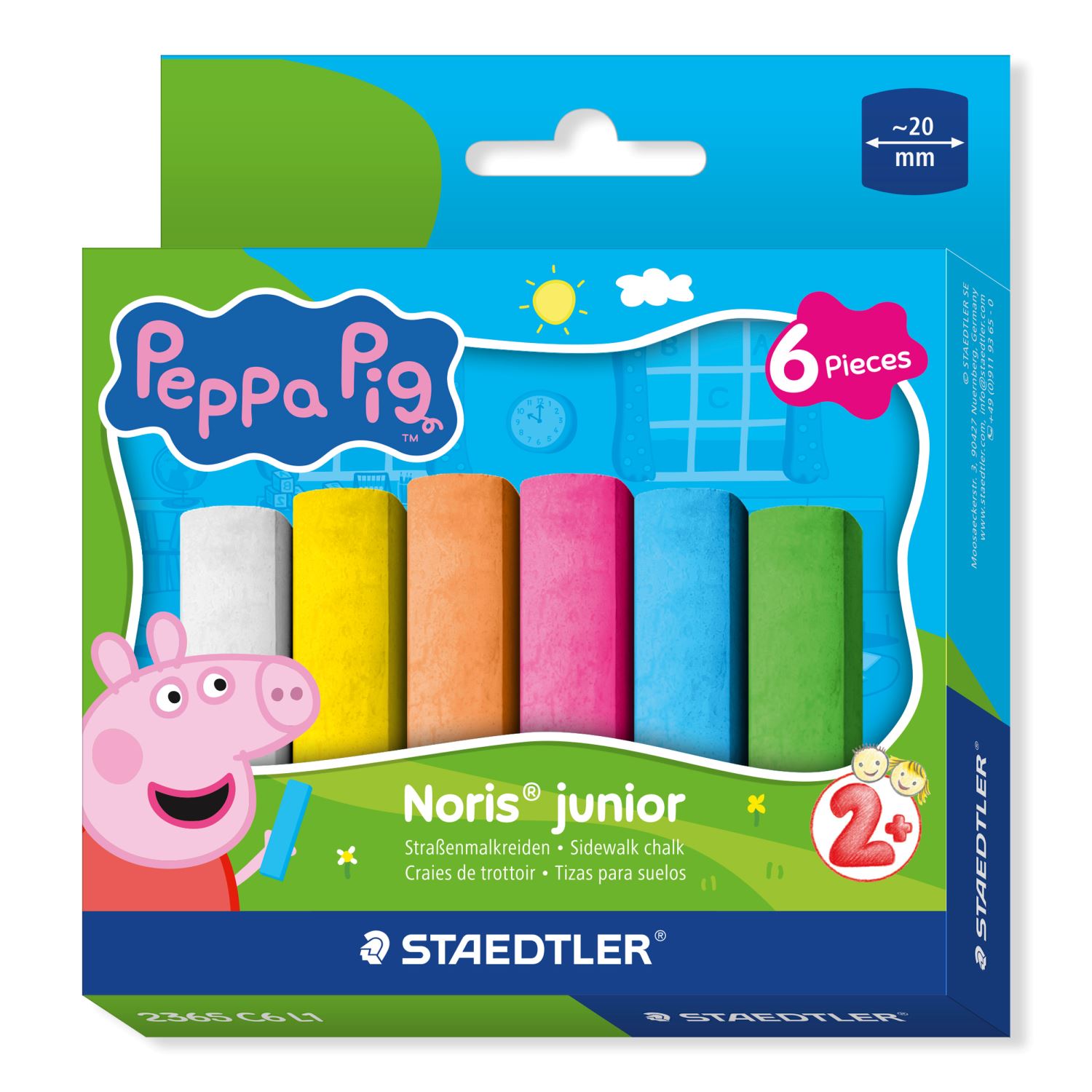 Staedtler Noris® junior 2365 – Peppa Tasarımlı Tebeşir 6 Renk