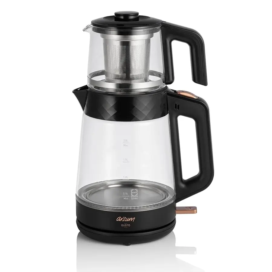 Arzum AR3101 Gusto стеклянная чаеварка, чёрная