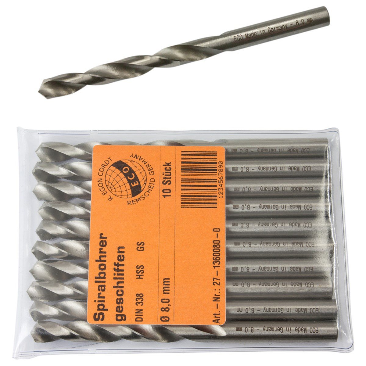 Dönges DN43 HSS Drill Bit, 8 mm