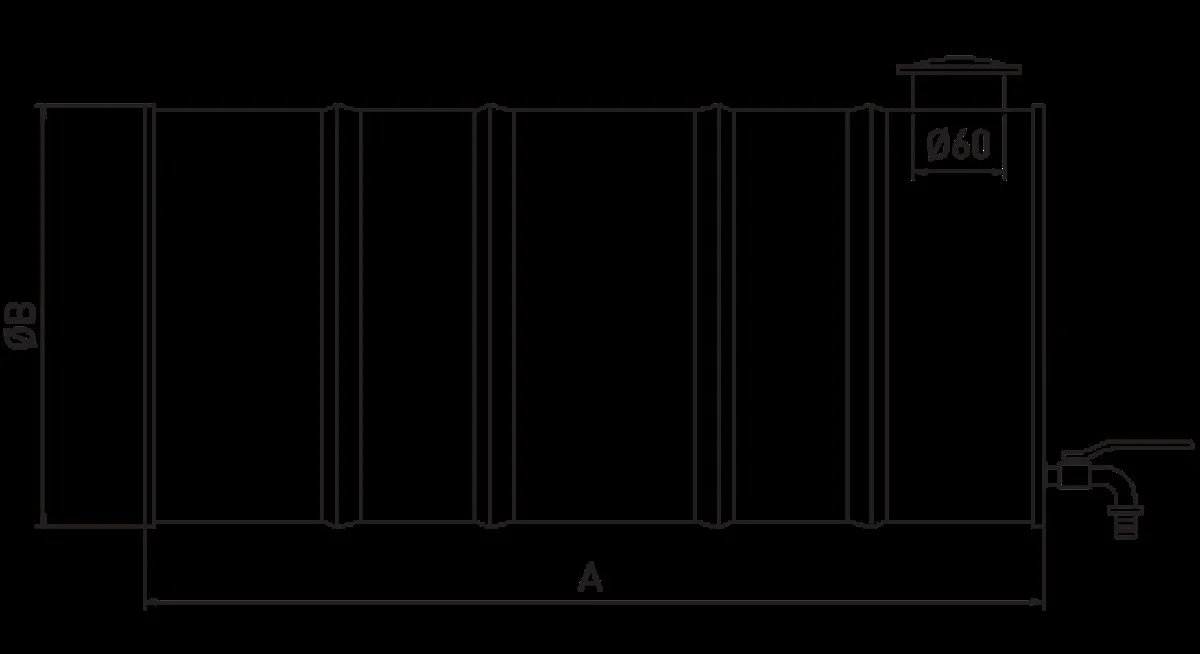 Su Tankı Galvanizli 28CMx60CM 35 Litre