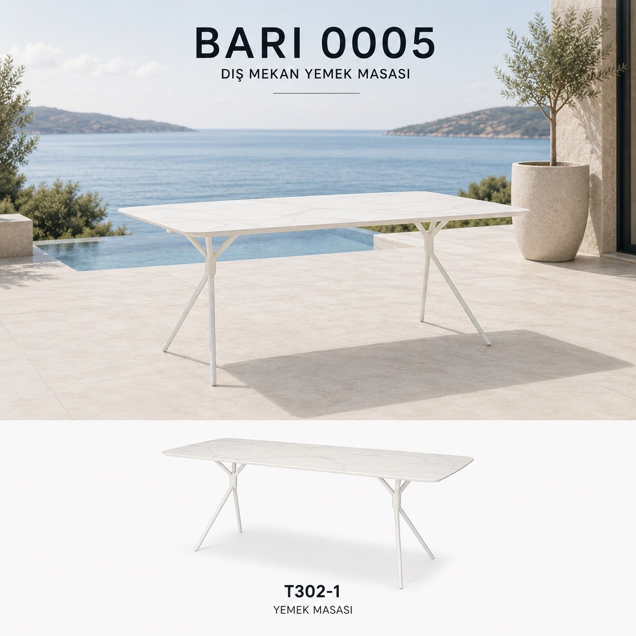Max Bari AR BARI 0005 Outdoor Dining Table 240x100x75 cm