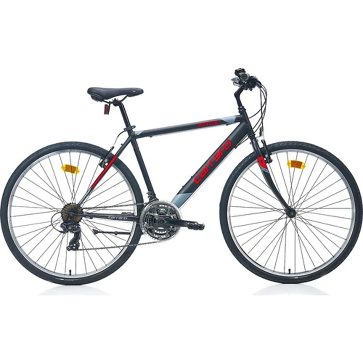 28" Carraro Active 280 City 21-Speed Vb Mat Siyah-Koyu Gri-Kırmızı R3