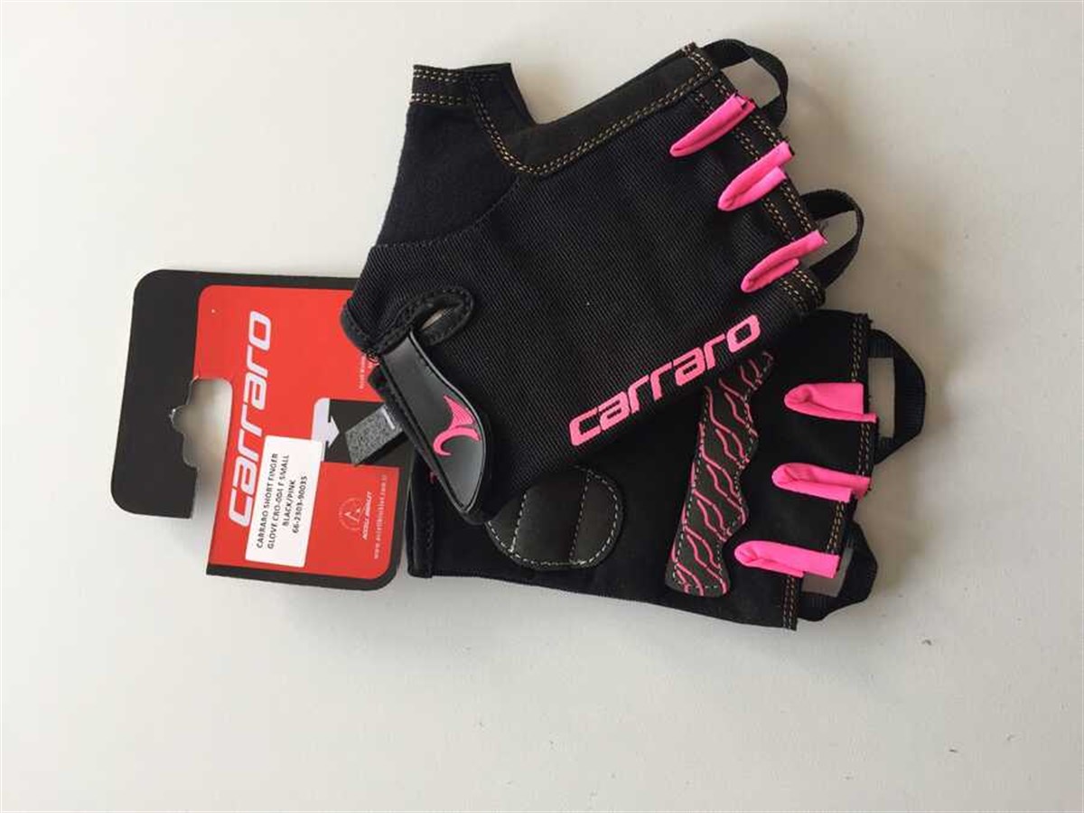Carraro Cro-004 F Short-Finger Cycling Gloves, Black