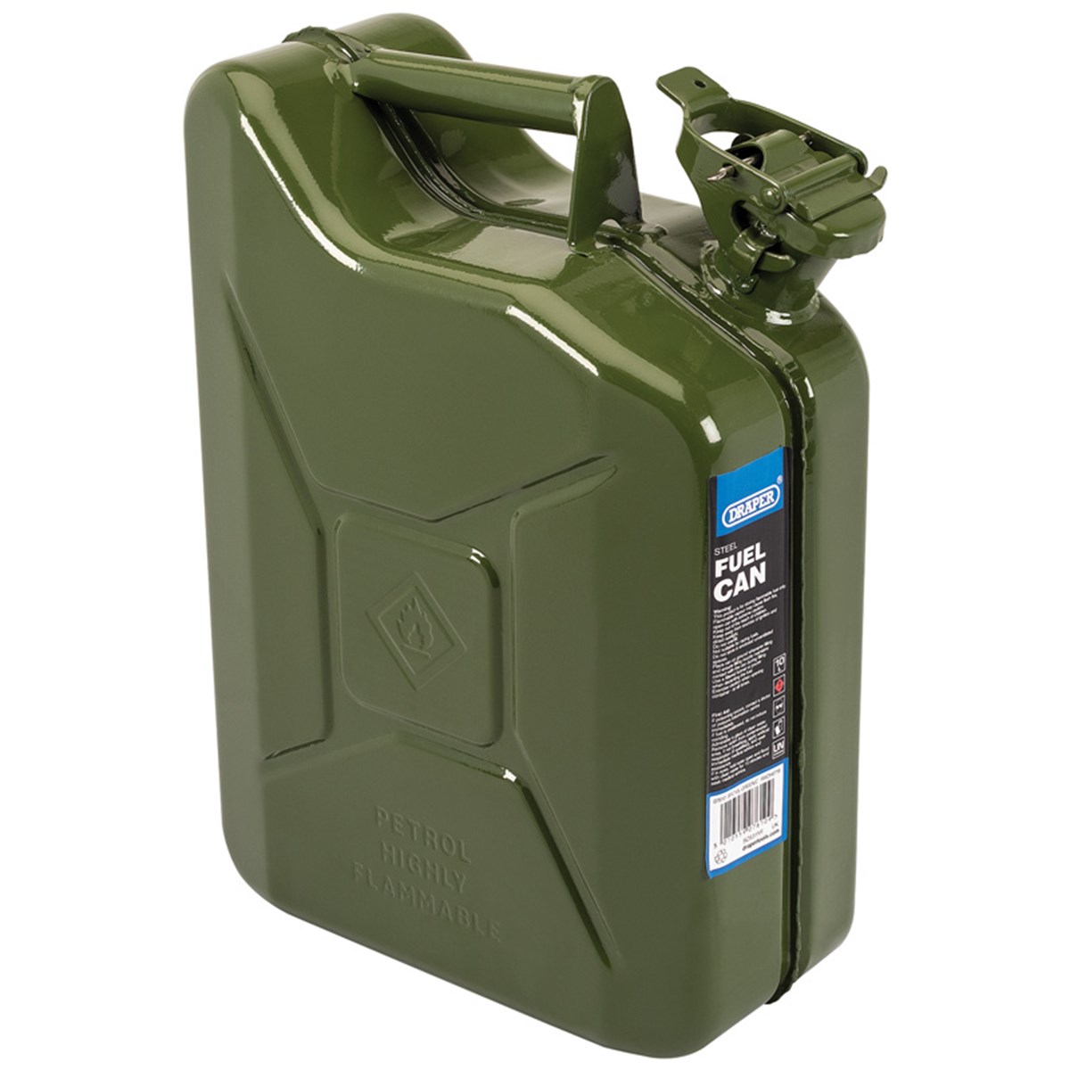 Draper DR 07610 Green Metal Petrol Can 10 L