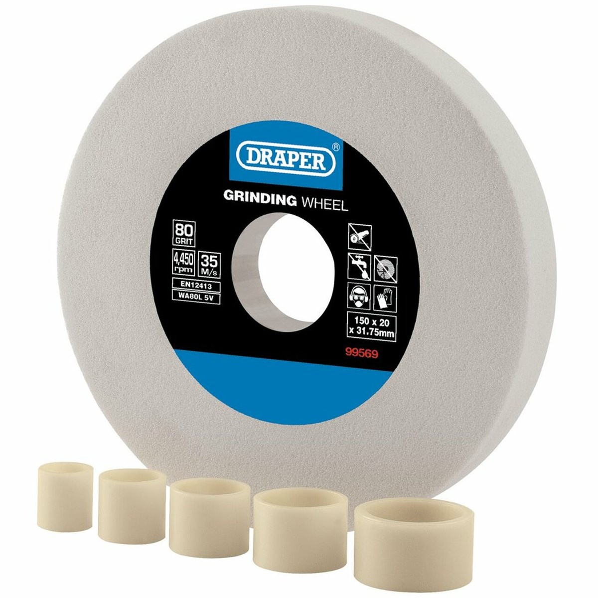 Draper DR 99569 White Grinding Wheel 150X19MM